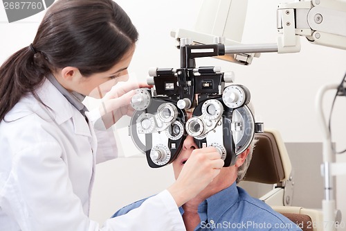 Image of Optometrist Doing Sight Testing