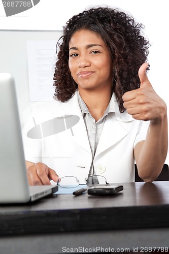 Image of Woman Showing Thumb Up