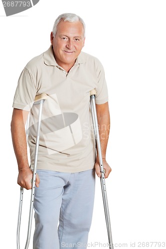 Image of Man On Crutches