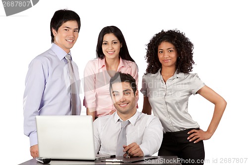 Image of Businessman and Businesswoman Portrait