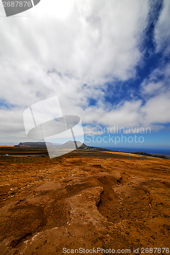 Image of africa  view  the mountain line   lanzarote spain 