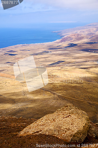 Image of coastline lanzarote view field 