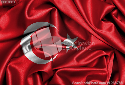 Image of Satin flag, three dimensional render