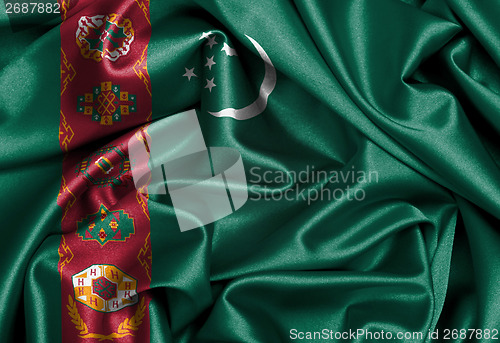 Image of Satin flag, three dimensional render