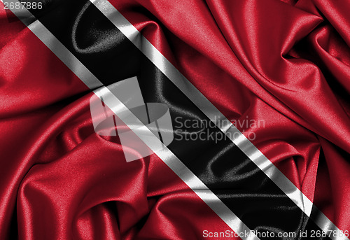 Image of Satin flag, three dimensional render