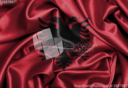 Image of Satin flag, three dimensional render