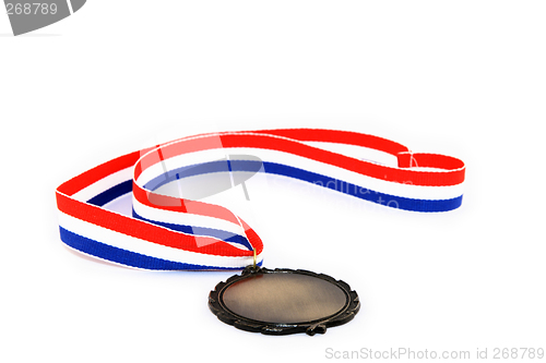 Image of Blank medal with tricolor ribbon