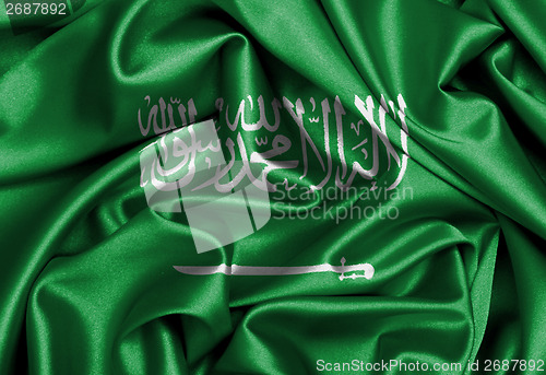 Image of Satin flag, three dimensional render