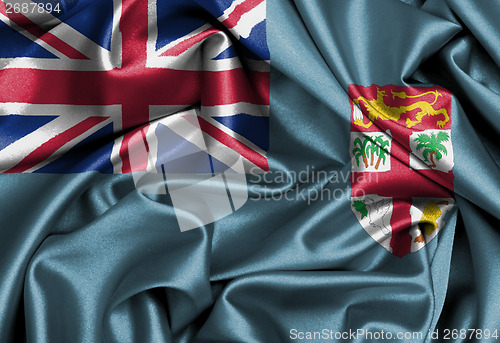 Image of Satin flag, three dimensional render