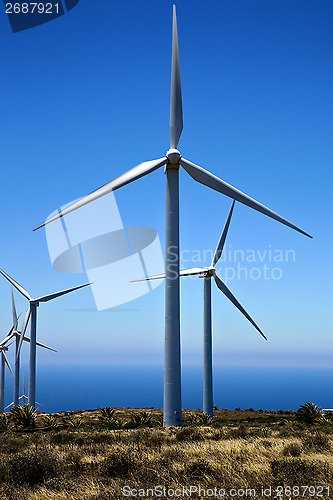 Image of africa wind turbines sky lanzarote spain 