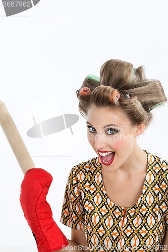 Image of Woman Holding Rolling Pin