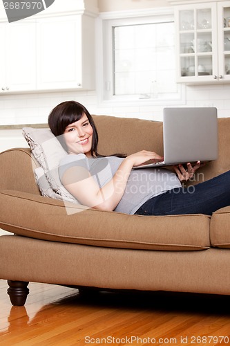 Image of Pregnant Woman with Computer