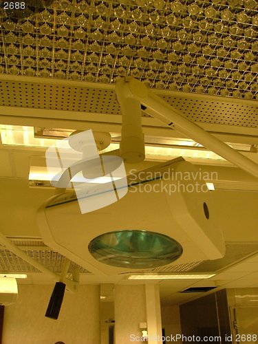 Image of autopsy room in a medical faculty - lamps