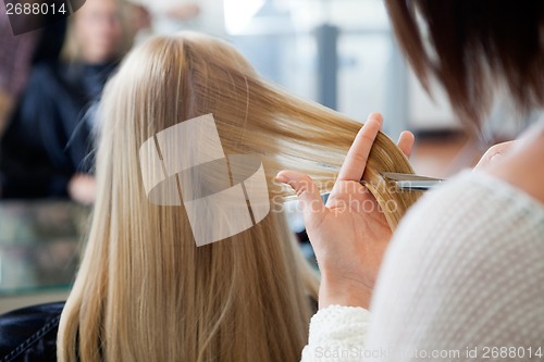 Image of Woman Receiving Haircut