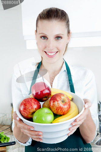 Image of Pretty Woman with Fruit