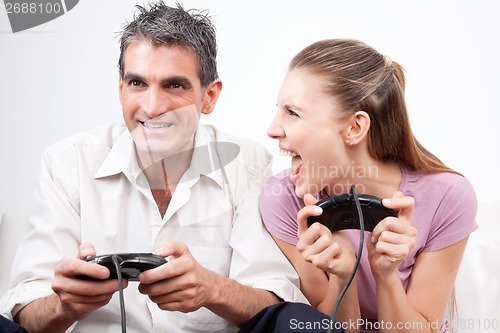 Image of Couple Playing Computer Games