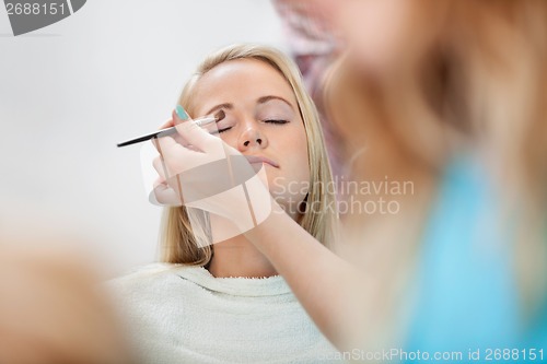 Image of Beautician Applying Eyeshadow