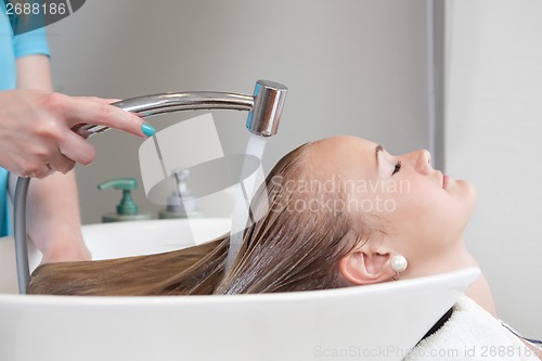 Image of Hair Rinse in Beauty Salon