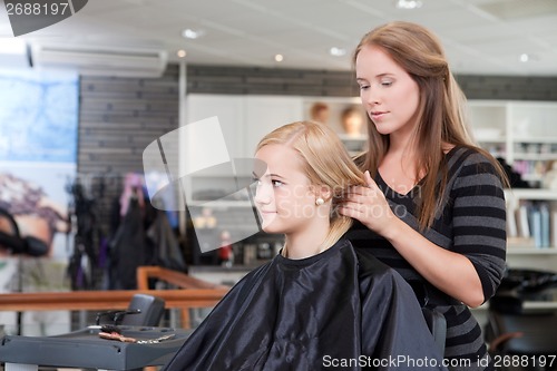 Image of Happy Hairdresser and Client