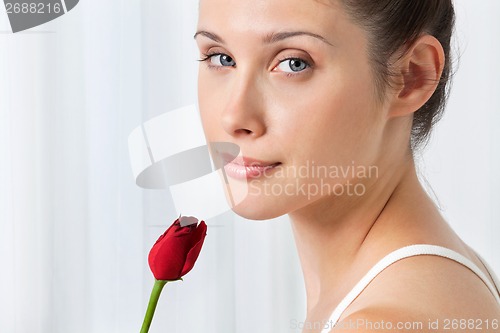 Image of Female With Red Rose