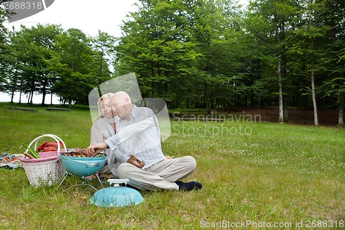 Image of Couple At An Outdoor Picnic