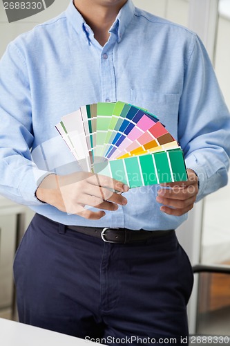 Image of Interior Designer Holding Color Swatches