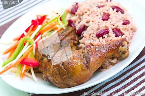 Image of Jerk Chicken with Rice - Caribbean Style