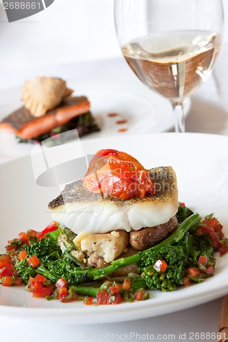 Image of Atlantic Cod served with White Wine