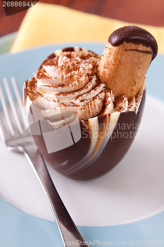 Image of Tiramisu in a chocolate cup