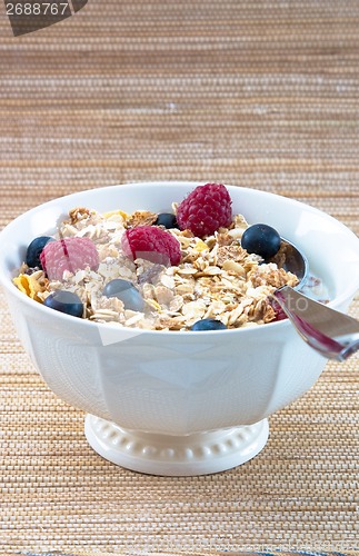 Image of Muesli with Raspberries and Blueberries