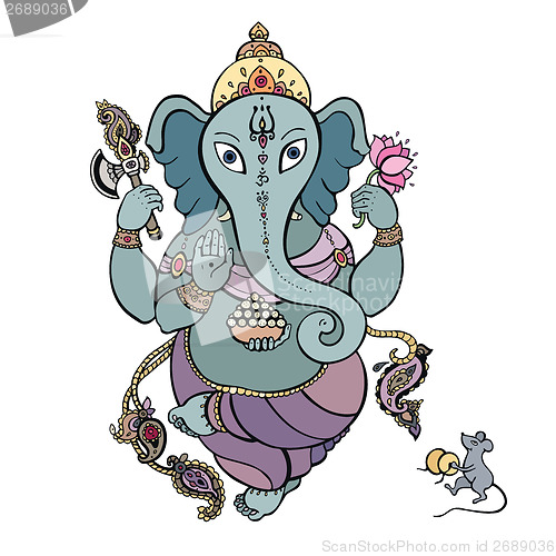 Image of Ganesha Hand drawn illustration.