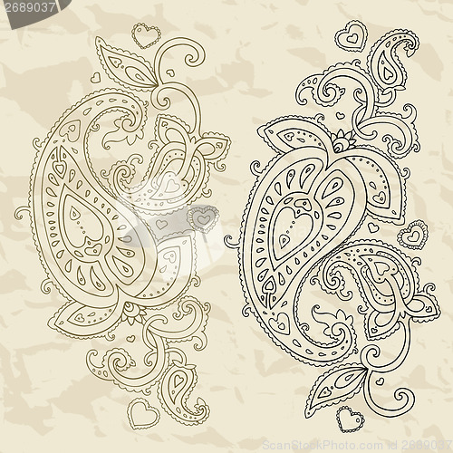 Image of Hand Drawn Paisley ornament.