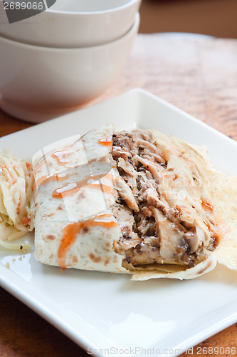 Image of Jerk Chicken in Roti - Caribbean Style