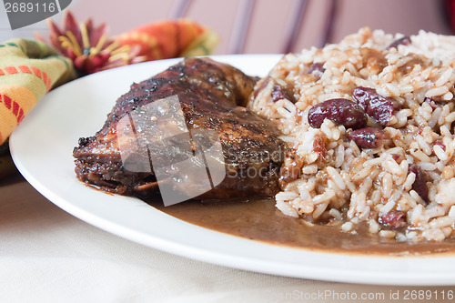 Image of Jerk Chicken with Rice - Caribbean Style