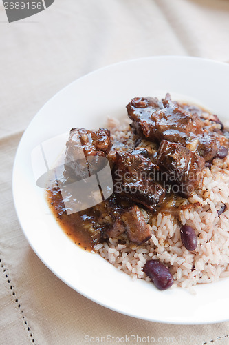 Image of Oxtail Curry with Rice - Caribbean Style