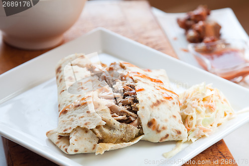 Image of Jerk Chicken in Roti - Caribbean Style