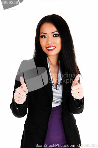 Image of Business woman with thump up.