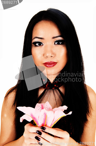 Image of Woman with lily.