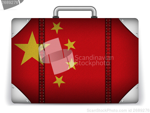Image of China Travel Luggage with Flag for Vacation