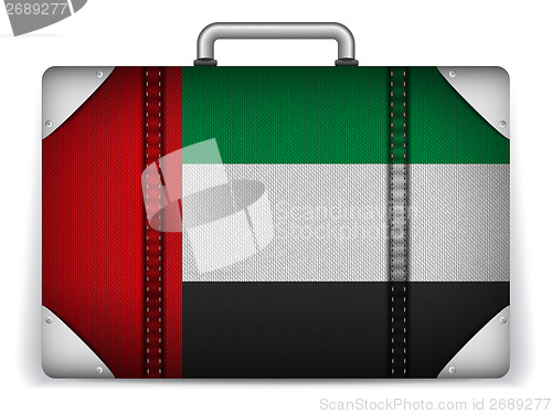 Image of Emirates Travel Luggage with Flag for Vacation