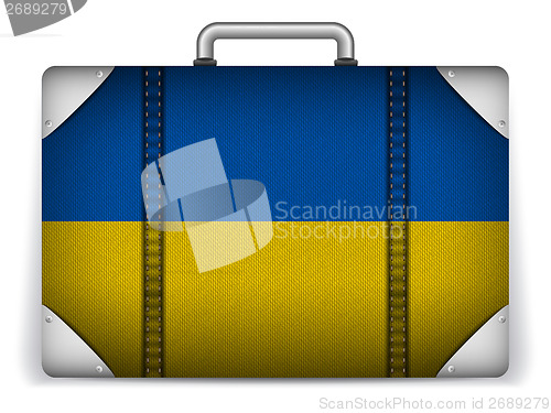 Image of Ukraine Travel Luggage with Flag for Vacation