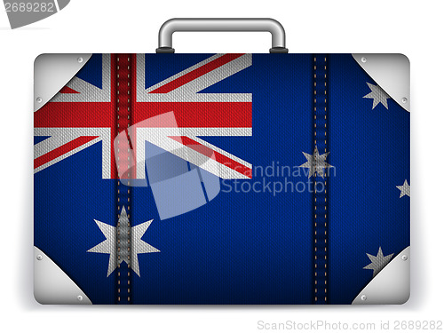 Image of Australia Travel Luggage with Flag for Vacation