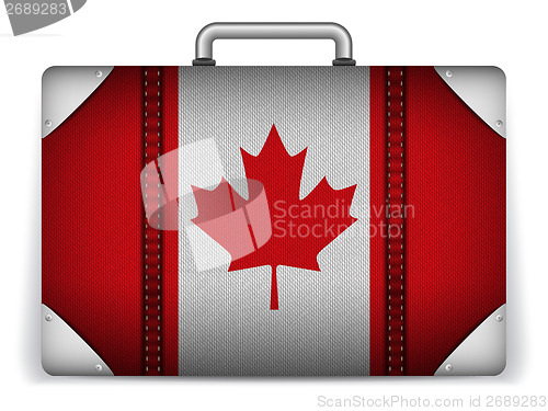 Image of Canada Travel Luggage with Flag for Vacation