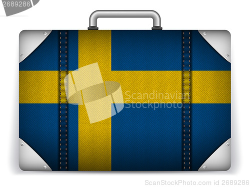 Image of Sweden Travel Luggage with Flag for Vacation