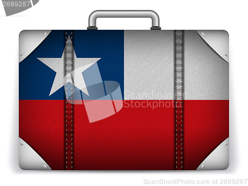 Image of Chile Travel Luggage with Flag for Vacation