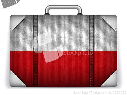 Image of Poland Travel Luggage with Flag for Vacation