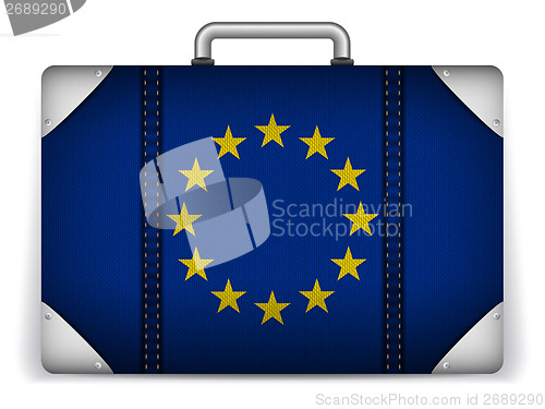 Image of Europe Travel Luggage with Flag for Vacation