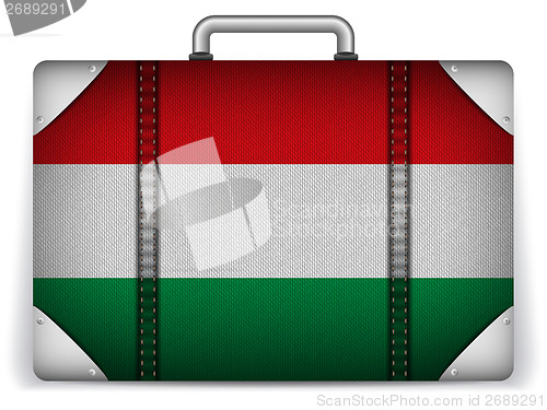 Image of Hungary Travel Luggage with Flag for Vacation