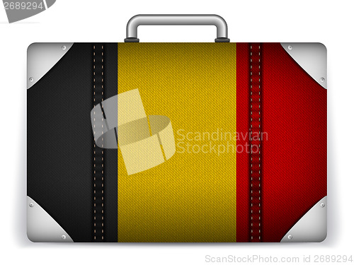 Image of Belgium Travel Luggage with Flag for Vacation