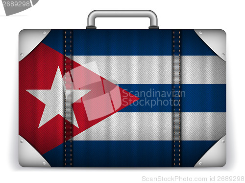 Image of Cuba Travel Luggage with Flag for Vacation